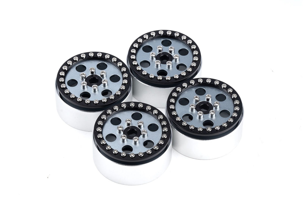 Powerhobby Grey Aluminum 1.9" B5 Positive Offset Beadlock Wheels 4 Pack