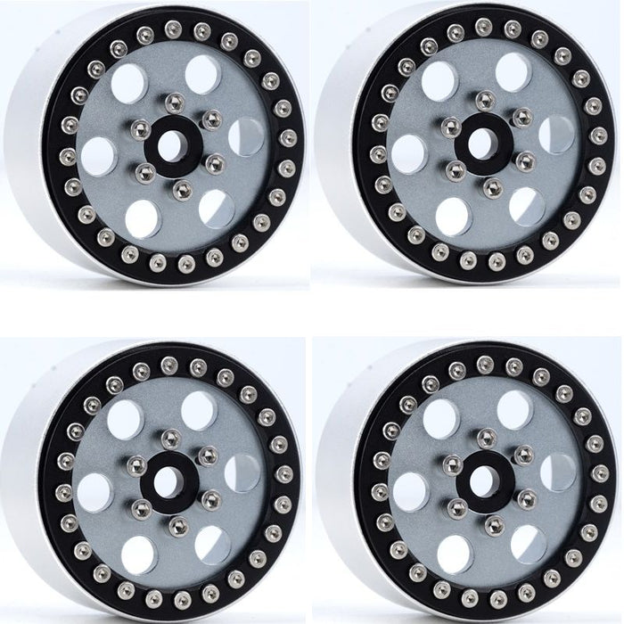 Powerhobby Grey Aluminum 1.9" B5 Positive Offset Beadlock Wheels 4 Pack