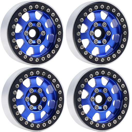 Powerhobby PHB5050 Blue B1 Aluminum 1.9" Crawler Beadlock Wheels 4 Pack