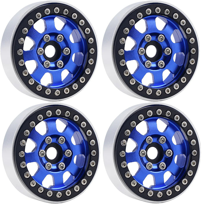 Powerhobby PHB5050 Blue B1 Aluminum 1.9" Crawler Beadlock Wheels 4 Pack
