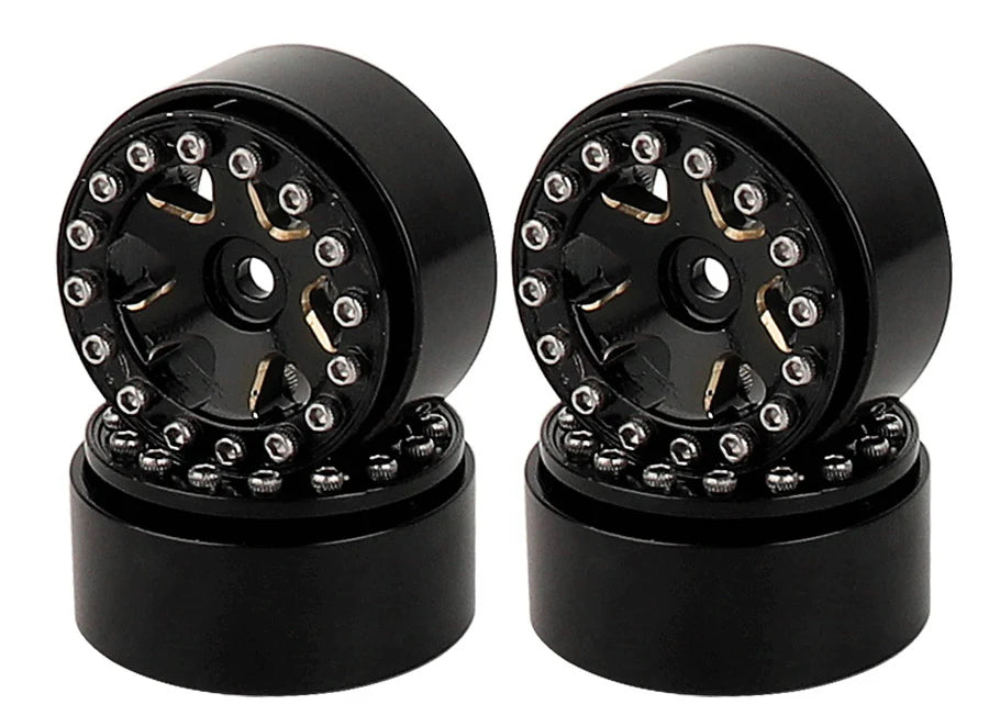Powerhobby PHB5569 1.0" Z2 Brass Beadlock Crawler Wheels fits 1/24 Axial SCX24