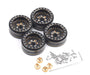 Powerhobby PHB5776 Black and Gold Brass 1.0" Crawler Beadlock Wheels 4 Pack