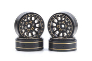 Powerhobby PHB5776 Black and Gold Brass 1.0" Crawler Beadlock Wheels 4 Pack