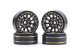 Powerhobby PHB5776 Black and Gold Brass 1.0" Crawler Beadlock Wheels 4 Pack
