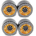 Powerhobby PHB6195 Black and Gold Cross Aluminum 1.9" Crawler Beadlock Wheels 4 Pack
