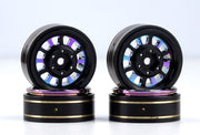 Powerhobby PHB6282 Titanium (Color) Brass 1.0" Crawler Beadlock Wheels 4 Pack