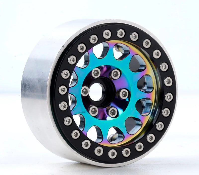 Powerhobby PHB6283 Aluminum 1.9" Beadlock Wheels Green Titanium 4 Pack 1/10 Rock Crawler