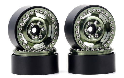 Powerhobby PHB6293 Green B6 Aluminum 1.9" Crawler Beadlock Wheels 4 Pack