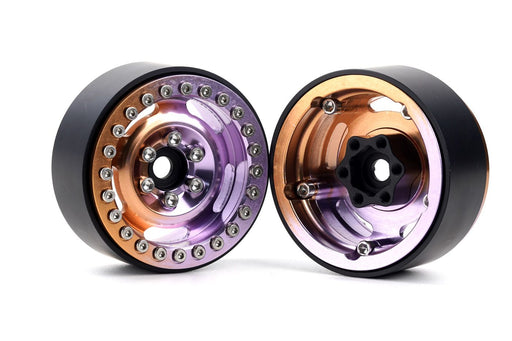 Powerhobby PHB6294 Orange/Purple B6 Aluminum 1.9" Crawler Beadlock Wheels 4 Pack