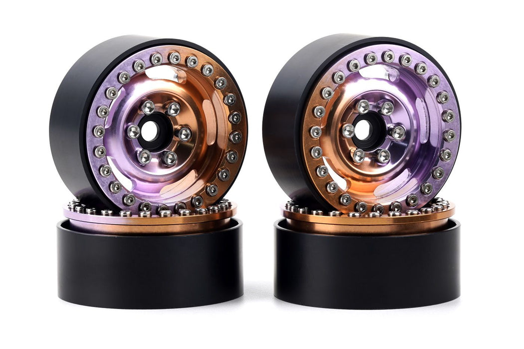 Powerhobby PHB6294 Orange/Purple B6 Aluminum 1.9" Crawler Beadlock Wheels 4 Pack