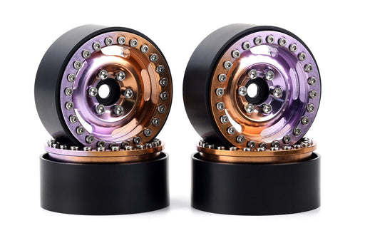 Powerhobby PHB6294 Orange/Purple B6 Aluminum 1.9" Crawler Beadlock Wheels 4 Pack
