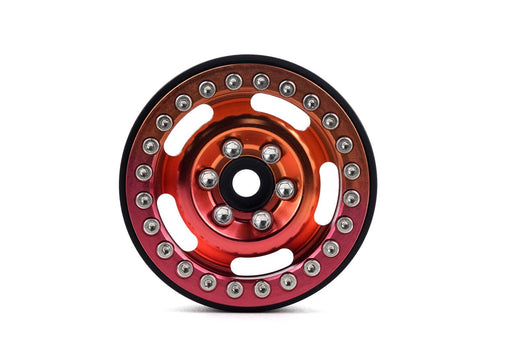 Powerhobby PHB6295 Orange and Red B6 Aluminum 1.9" Crawler Beadlock Wheels 4 Pack
