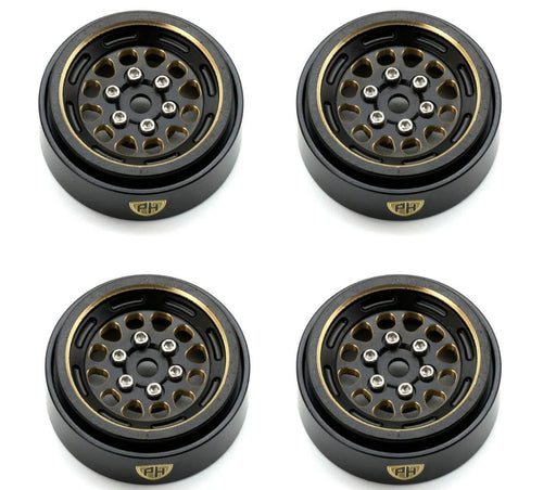 Powerhobby PHBSCX2491 1.0" Black Brass Beadlock Crawler Wheels fits 1/24 Axial SCX24