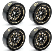 Powerhobby PHBSCX2491 1.0" Black Brass Beadlock Crawler Wheels fits 1/24 Axial SCX24