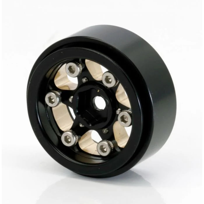 Powerhobby PHBTRX610 1.0" Black Brass Beadlock Crawler Wheels fits Traxxas TRX-4M
