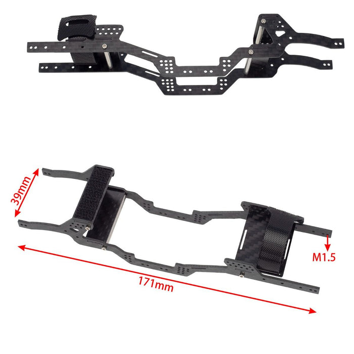 Powerhobby PHSCX24749 Carbon Fiber LCG Chassis Rails for Axial SCX24 Bronco C10 WB