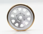 Powerhobby SCX24113 Silver Z5 Aluminum 1.0" Rock Crawler Wheels with Brass Rings 4 Pack
