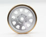 Powerhobby SCX24113 Silver Z5 Aluminum 1.0" Rock Crawler Wheels with Brass Rings 4 Pack