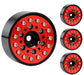 Powerhobby SCX24135 6 Hole Aluminum 1.0" Rock Crawler Beadlock Wheels 4 Pack - Red