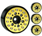 Powerhobby SCX24135 6 Hole Aluminum 1.0" Rock Crawler Beadlock Wheels 4 Pack - Yellow