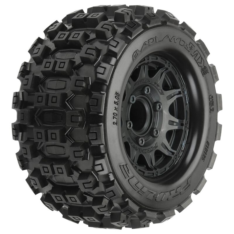 Pro-Line 10125-10 Badlands MX28 2.8 Tires Mounted on Raid Wheels Fits 2WD or 4x4 Stampede