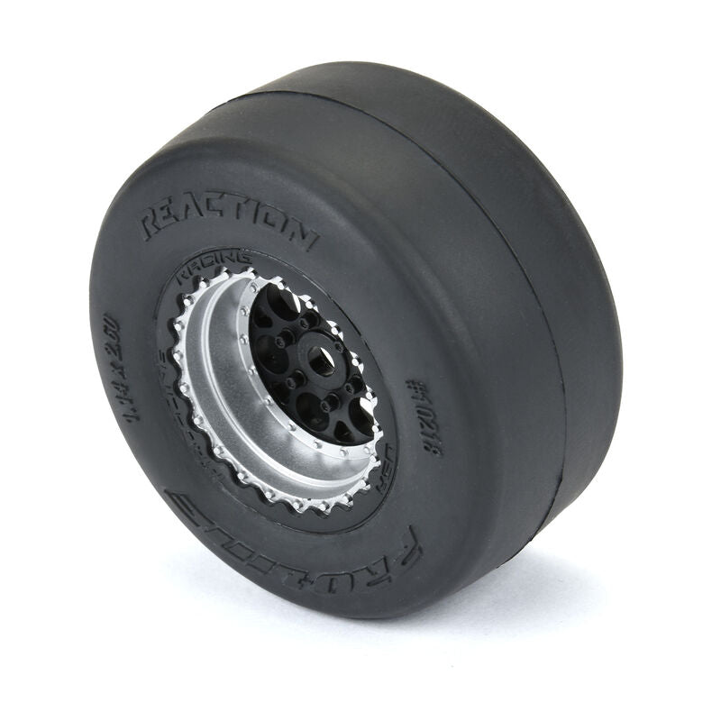 Pro-Line 1021810 Reaction Rr Tires Mounted Slicks for 1/16 Drag Car