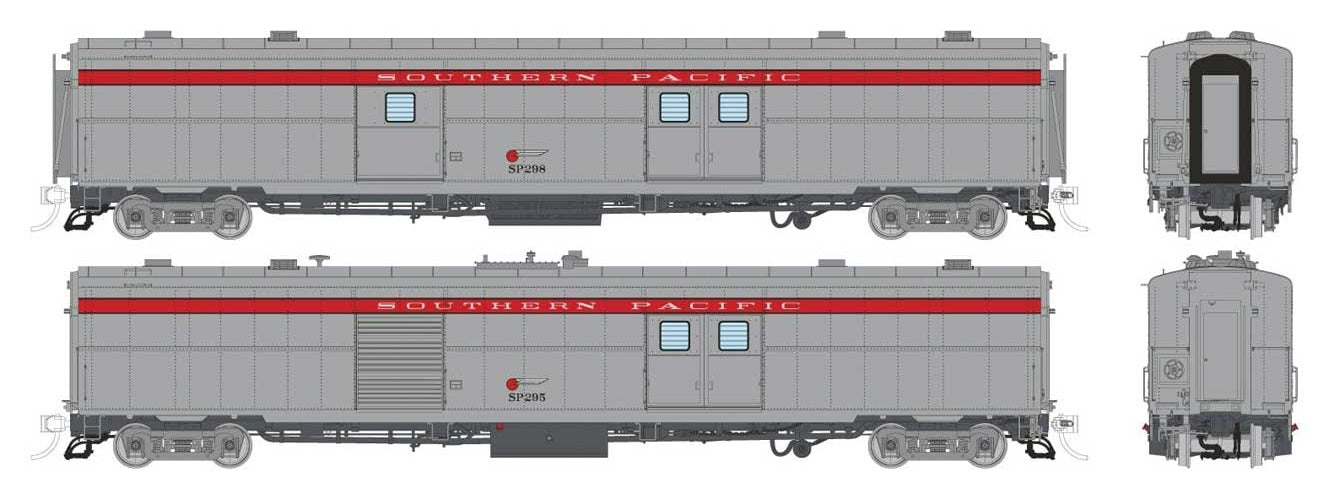 Rapido Trains 176029 HO Scale Business Set Economy Baggage + Power Car with Sound - Scarlet Stripe #298 + 295