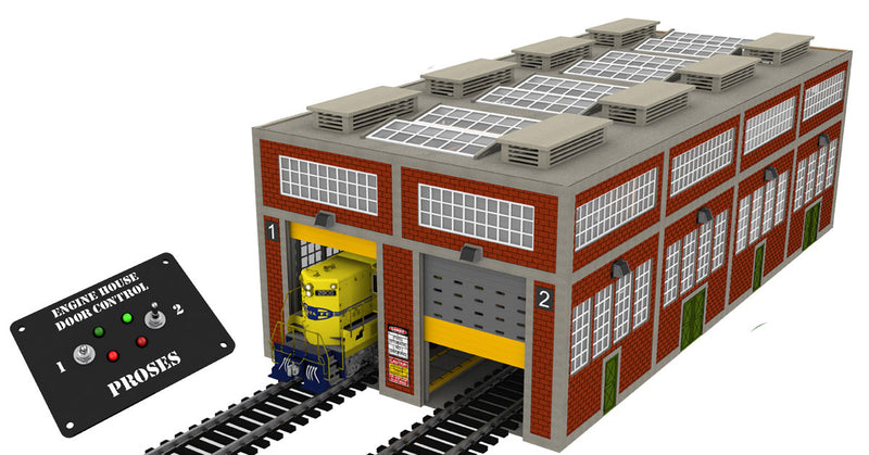 Proses By Bachmann 39114 O Scale Laser Cut Kit 2 Stall Engine House with Motorized Doors