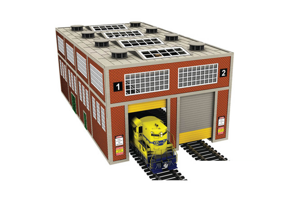 Proses by Bachmann 39119 HO Scale Dual Stall Modern Engine House with Motorized Doors