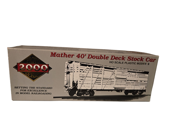 Proto 2000 HO Scale Mather 40' Double Deck Stock Car Kit NOS