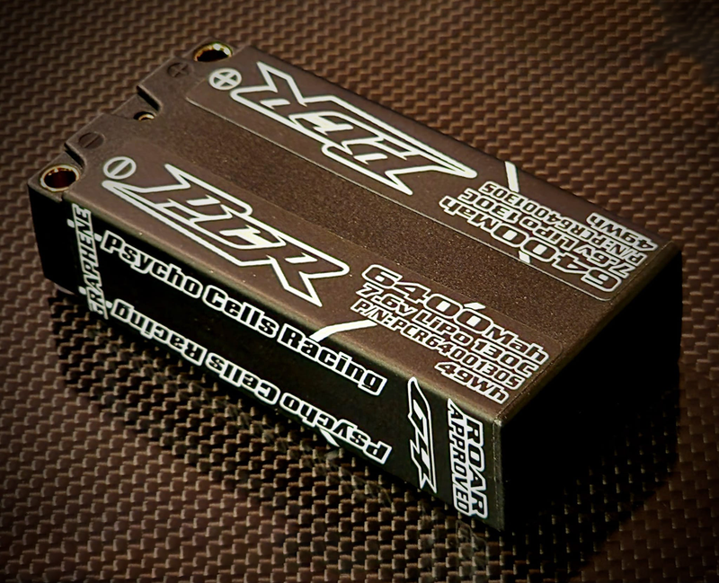 Psycho Cells Racing PCR6400130S 6400mAh 2S 7.6V Hardcase Shorty LiPo (5mm Bullets)