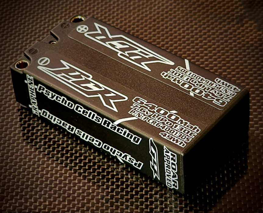 Psycho Cells Racing PCR6400130S 6400mAh 2S 7.6V Hardcase Shorty LiPo (5mm Bullets)