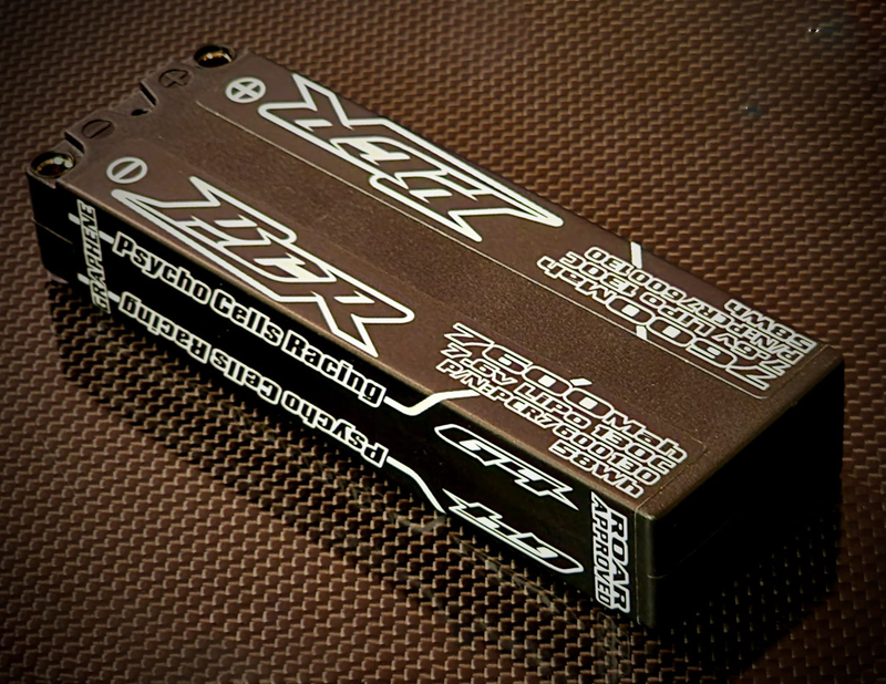 Psycho Cells Racing PCR7600130 7600mAh 2S 7.6V 130C Hardcase LiPo 5mm Bullets
