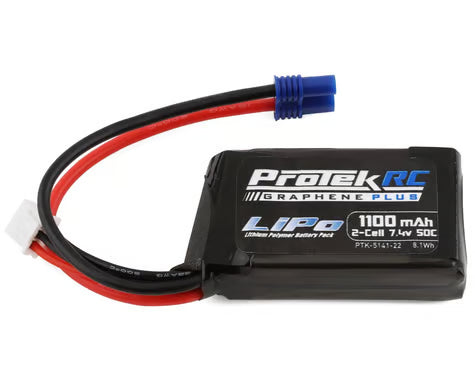 Protek RC PTK-5141-22 1100mAh 2S 50C Losi Mini T/B & JRX2 LiPo Battery with EC2 Connector