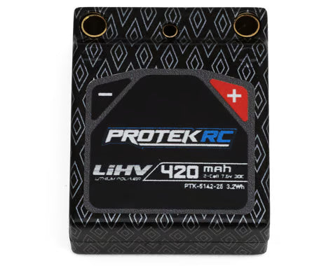 Protek RCPTK-5142-25 7.6V 420mAh 2S 30C HV Hardcase LiPo Battery for Losi® Micro-B with Charge Lead & 3.5mm Bullets