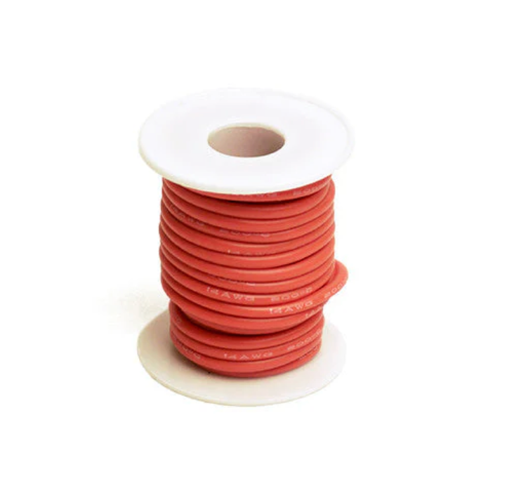 Racers Edge 1202 14 Gauge Silicone Ultra-Flex Wire; 25' Spool (Red)