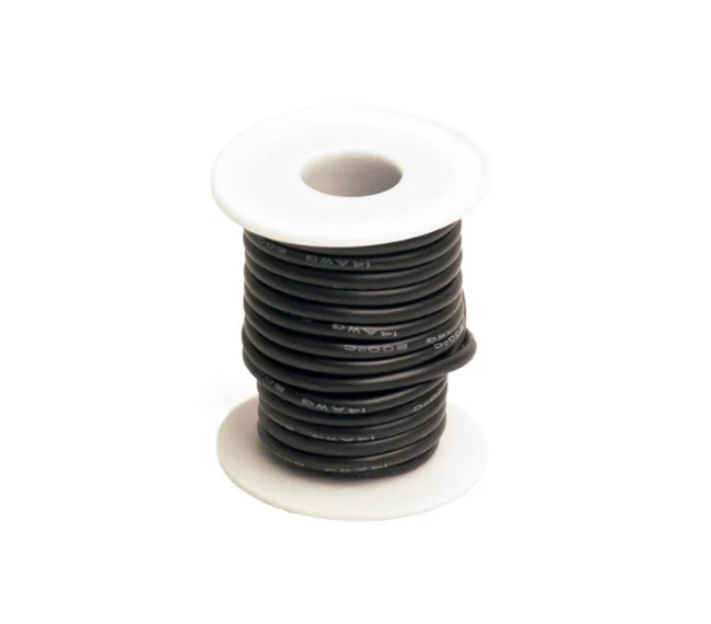 Racers Edge 1203 14 Gauge Silicone Ultra-Flex Wire; 25' Spool (Black)