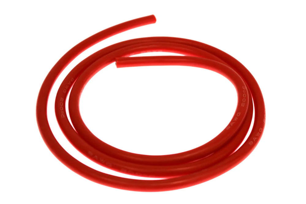 Racers Edge 1211 8 Gauge Silicone Wire - 3' Red
