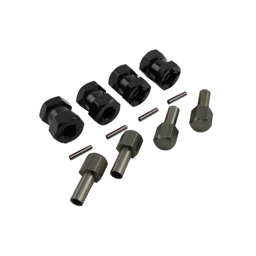 Racers Edge 1950 Black 15mm Wheel Hex Extension Adaptors (4 Pack)