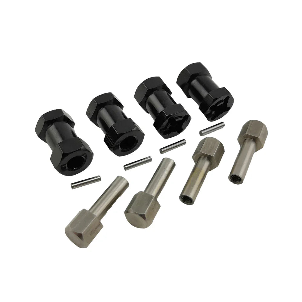 Racers Edge 1951 Black 20mm Wheel Hex Extension Adaptors (4 Pack