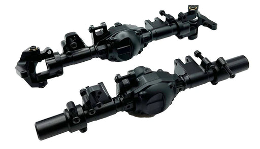 Racers Edge 1970BK Black Aluminum Axle Housing Set (Front & Rear) for CEN Ford F-450 Trucks