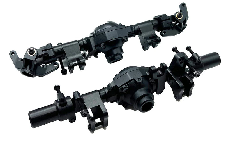 Racers Edge 1970BK Black Aluminum Axle Housing Set (Front & Rear) for CEN Ford F-450 Trucks