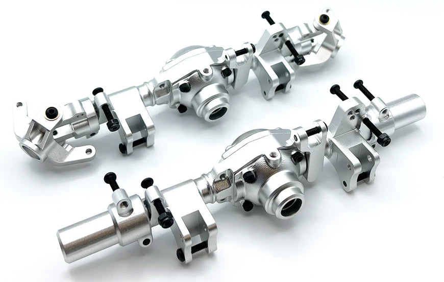 Racers Edge 1970S Silver Aluminum Axle Housing Set (Front & Rear) for CEN Ford F-450 Trucks
