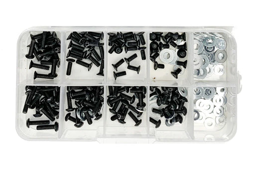 Racers Edge 3117 High Strength Steel Screw Assortment Box for 1/10 RC Car (180 Pieces)