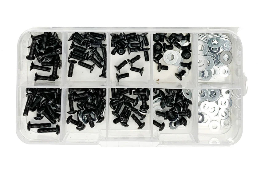 Racers Edge 3117 High Strength Steel Screw Assortment Box for 1/10 RC Car (180 Pieces)