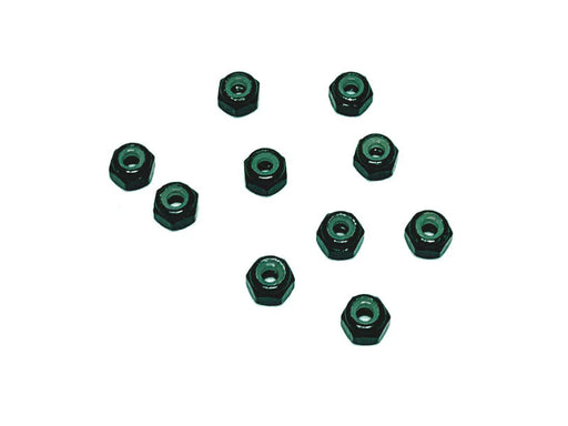 Racers Edge 3152BK Black Nylon Lock Nut M2 (10 Pack)