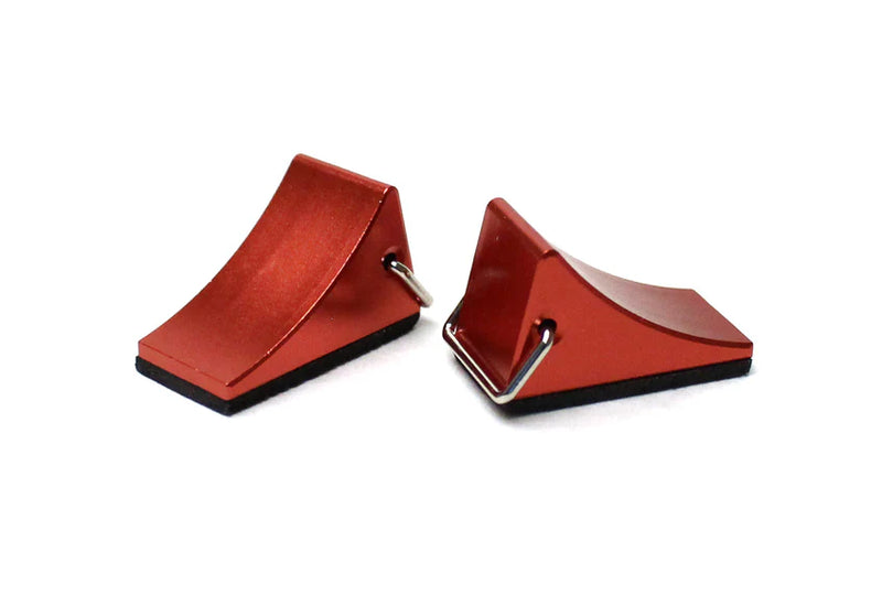 Racers Edge 3407R 1/10 Scaler Aluminum Wheel Chocks (1 Pair) - Red