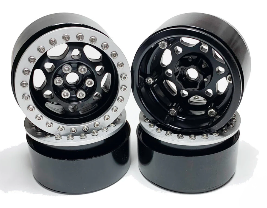 Racers Edge 3451 2.2 Aluminum Beadlock Crawler Wheels Silver (4 Pieces)