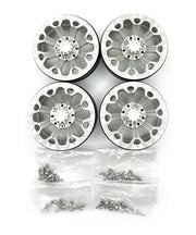 Racers Edge 3462 1.9 Aluminum Beadlock Rims (4 Pieces) Y Pattern, Silver