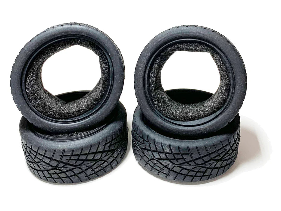 Racers Edge 3473 1/10 On Road Black Series Rubber Pull Tires Cross Line 65x26mm (4 Pieces)